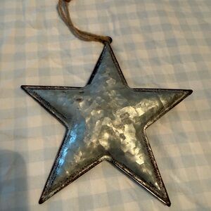 Metallic Large Star Holiday Ornament galvanized metal NWOT